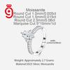 Luxury Elegant S925 Silver VVS Marquise Brilliant Cut Surround Side Stone GRA Certified for All Occasions Wear Moissanite Ring