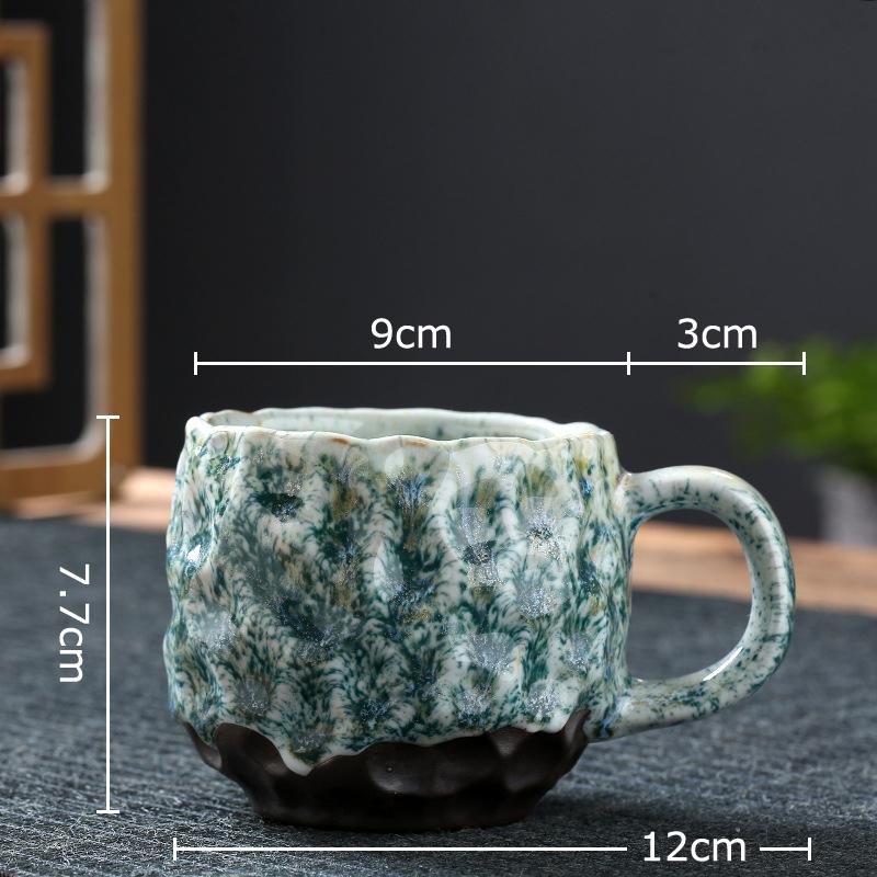 Classical Kiln Porcelain Mugs Hammer Pattern Cup Dining Table Coffee Mug Milk Cups Afternoon Tea Teacup Fruits Juice Container