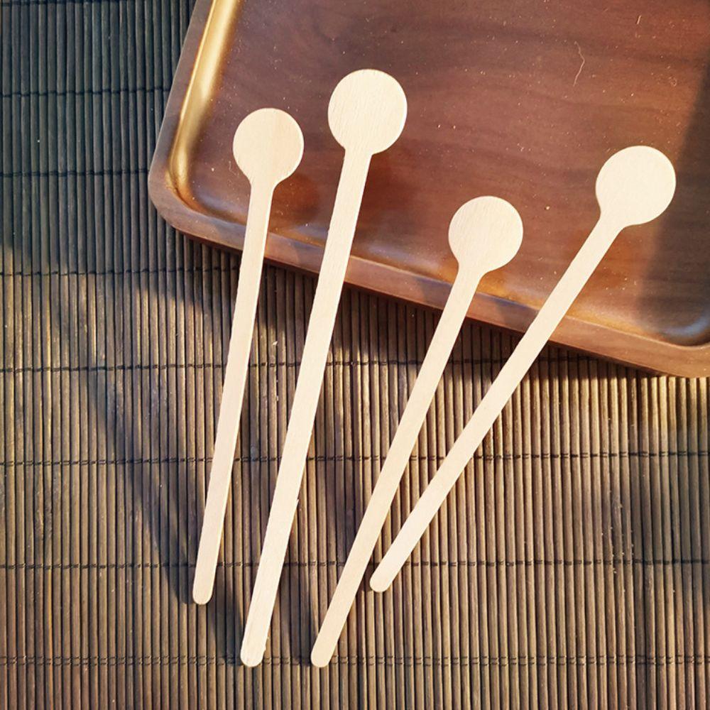 100 sztuk Drewniane Mieszadełka do Kawy Jednorazowe Patyczki do Mieszania Napojów Sklep z Napojami