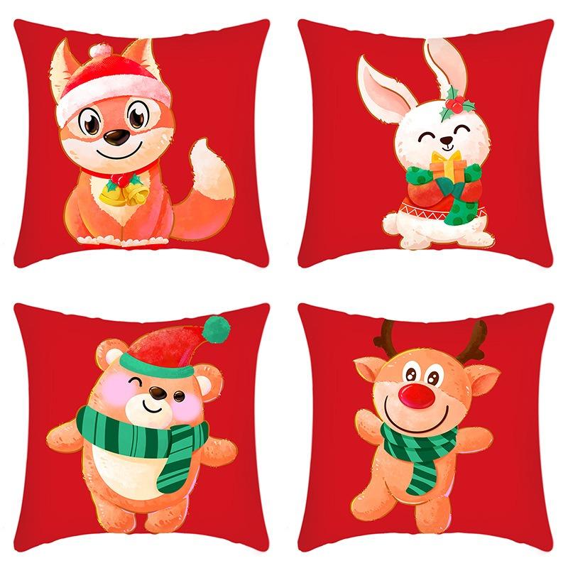 New Christmas Pillow 4 Combination Picture Pillow Cushion Pillowcase Home Office Pillowcase
