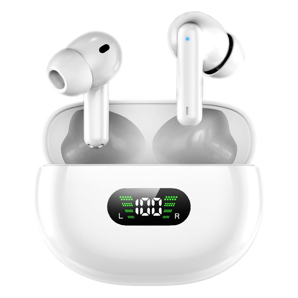 Bluetooth Wireless Earbuds for Bluetooth Earbuds with Auto LED Touch Lightweight and IPX7 Single or Binaural Perfect for and School [New 2025!] 5.4