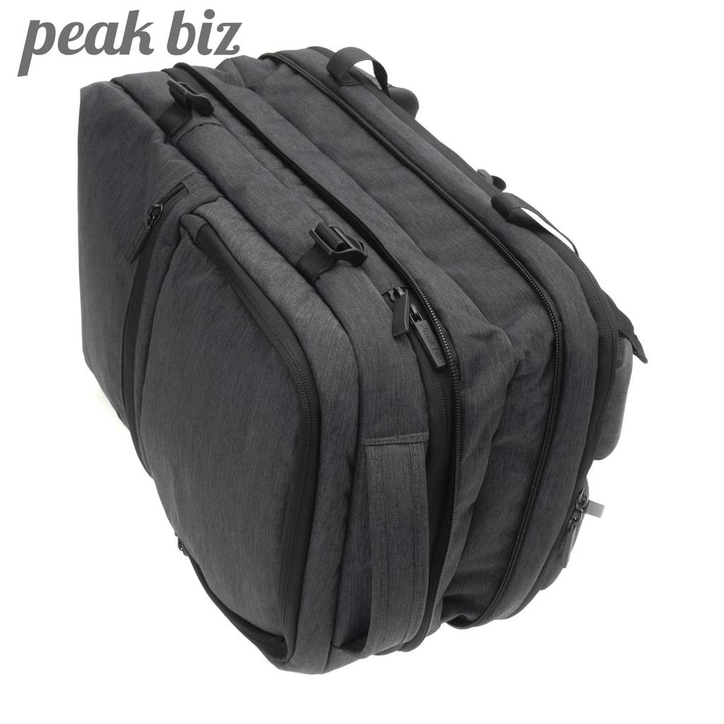 Peakbiz Men's Business Backpack with Expandable Function, Fits 15-inch and 13.3-inch Laptops, Lightweight, Large Capacity, A4 Size, 12 Pockets, Slim