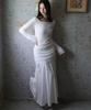 Rubati Alina Antique Lace Shirred Maxi Skirt_Ivory