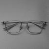 Retro Ultralight Square Pure Titanium Myopia Eyeglass Frames with Anti-Blue Light Coating