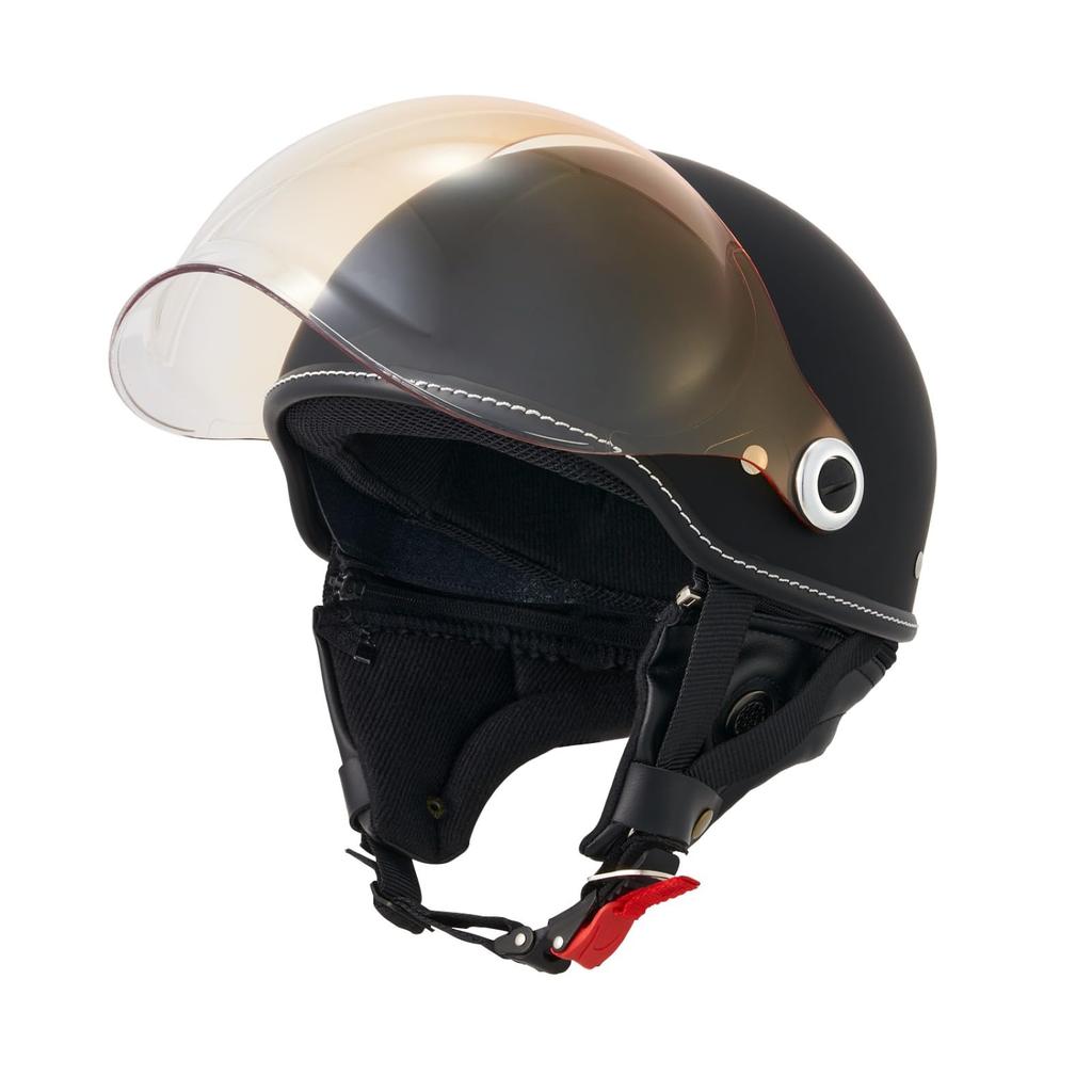 Marushin Motorcycle Helmet BUBBLE RIDER HALF Half Helmet Matte Black Free Size Product 05303001 (57-60cm) Number