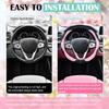 SuperKaKa Car Steering Wheel Cover 2025, Universal Auto PU Cute Breathable Slip-Proof Comfort Imitation Leather Protector Cars Interior Accessories