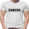 Samcro Mens T Shirt Graphic Top Printed Tee White