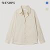 [shs Miss] Stripe Open Collar Pocket Shirt Swwstp12100