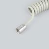 304 Stainless Steel Shower Head with Retractable Soft Hose and Gray Telephone-Style Elastic Tube