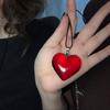 Rødt Hjerteformet Glassanheng Halskjede for Kvinner Jenter - Valentinsdagsgave, Zirkon for Jenter