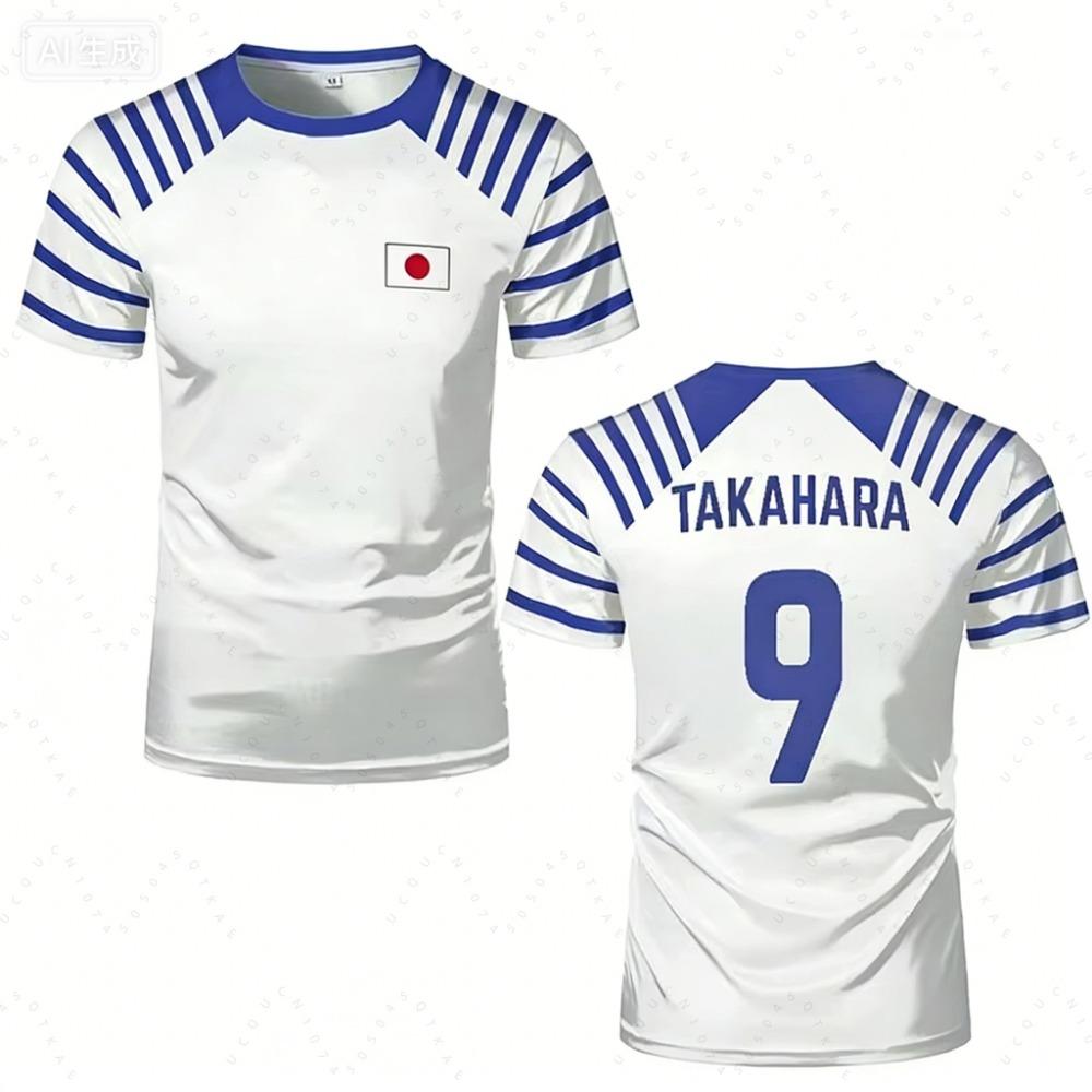 2026 New Captain Tsubasa Anime Men Women T-Shirt Japanese Flag Print Summer Short Sleeve Casual Tee Sport Kids Cycling T-Shirt