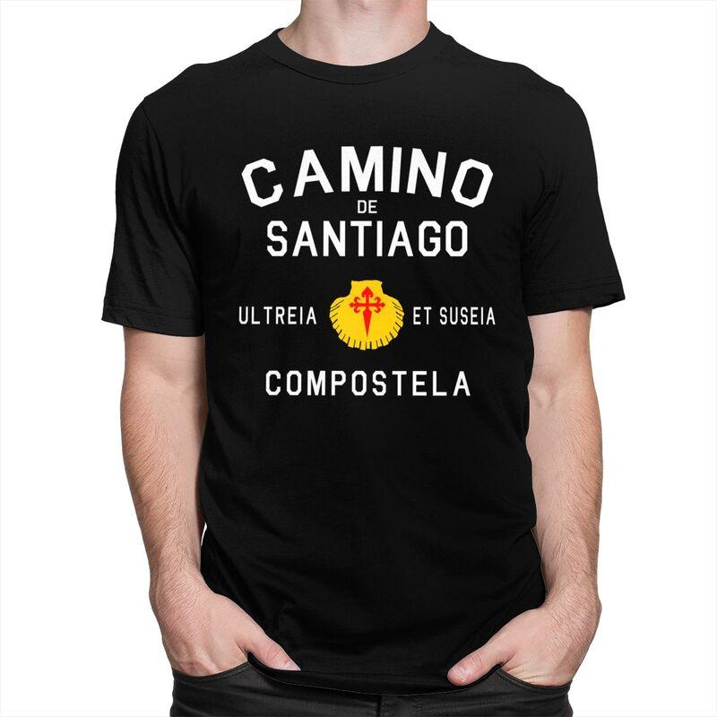 Custom Buen Camino De Santiago Tshirts for Men Short Sleeve Leisure T Shirt Cool Tshirts Loose Fit 100 Cotton Tees Gift Idea