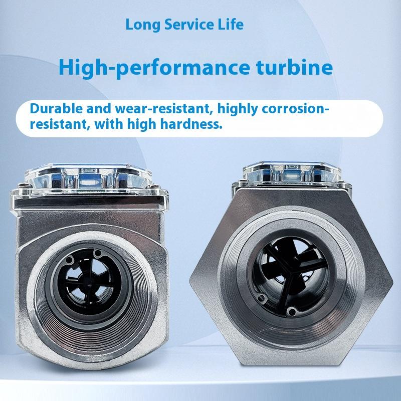 HIgh Precsion K11 1.1 Inch Turbine Flow Meter LCD Digital Display for Diesel Water Methanol Measurement Tool