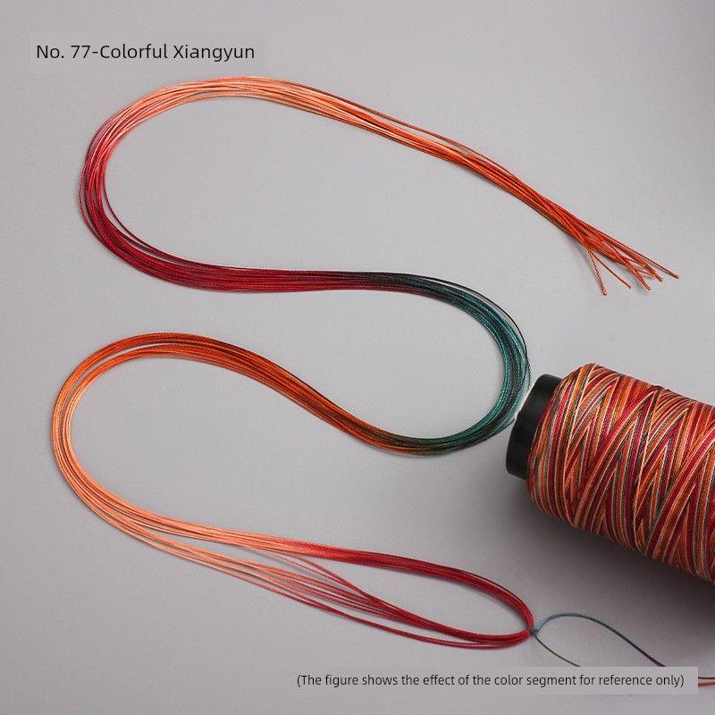 

Ожерелье-подвеска с градиентным окрашиванием по сегментам, шнурок из вощеного шнура No. 77-Colorful Xiangyun A138