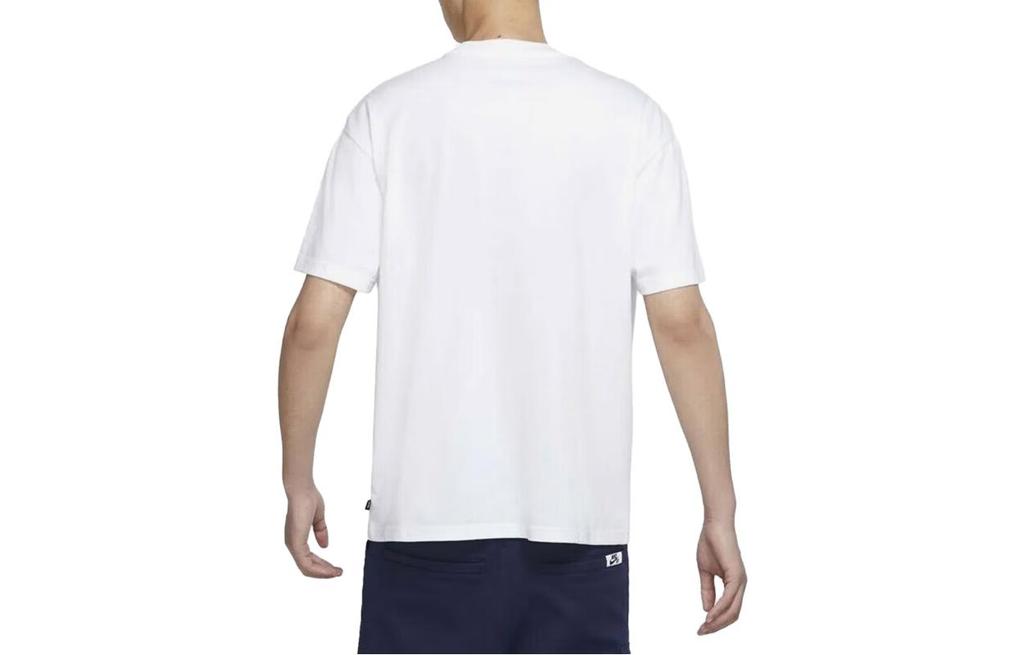 Nike SB T Shirts Men's White Crew Neck Moderate Straight Fit DV2679-100