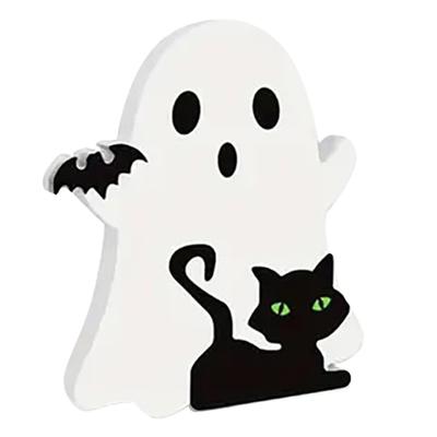 4pcs Halloween White Ghost Miniature Table Signs Ghost Decoration Desktop Ornament Cute Ghost Ornament for Living Room Fireplace