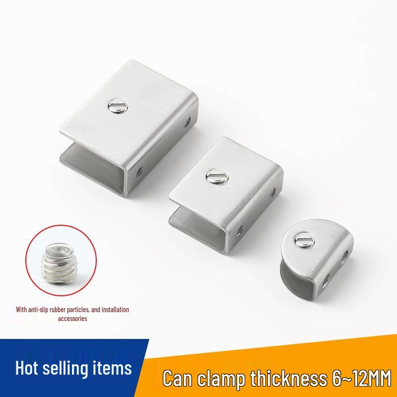 Nerezová skleněná svorka pro police a skříně