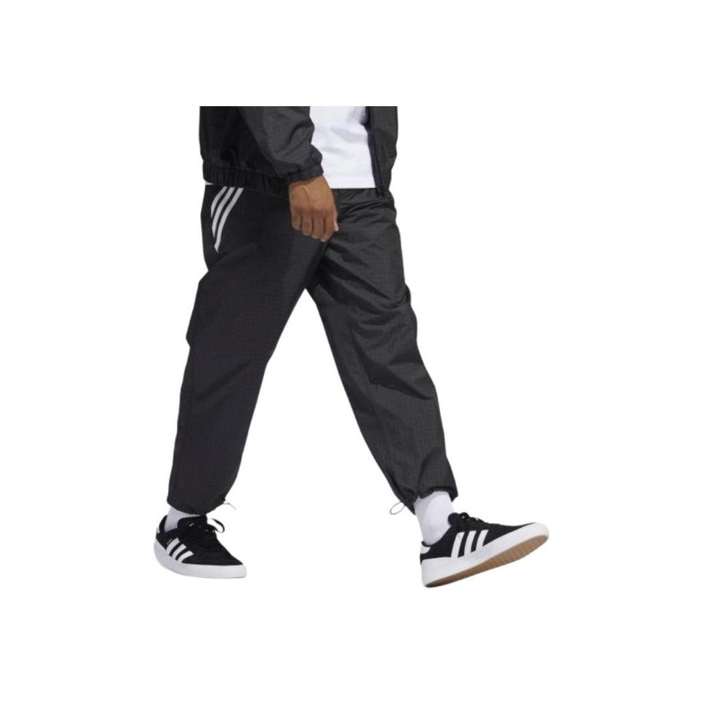 Adidas Originals Trefoil Skateboarding Series Striped Print Cuffed Joggers Men Bottoms Black GL9904