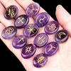 Conjunto de Runas de Brujas de Cristal Natural Ágata y Piedras Preciosas Piedras de Adivinación Runas del Futhark Antiguo Vikingo Nórdico para Adivinación
