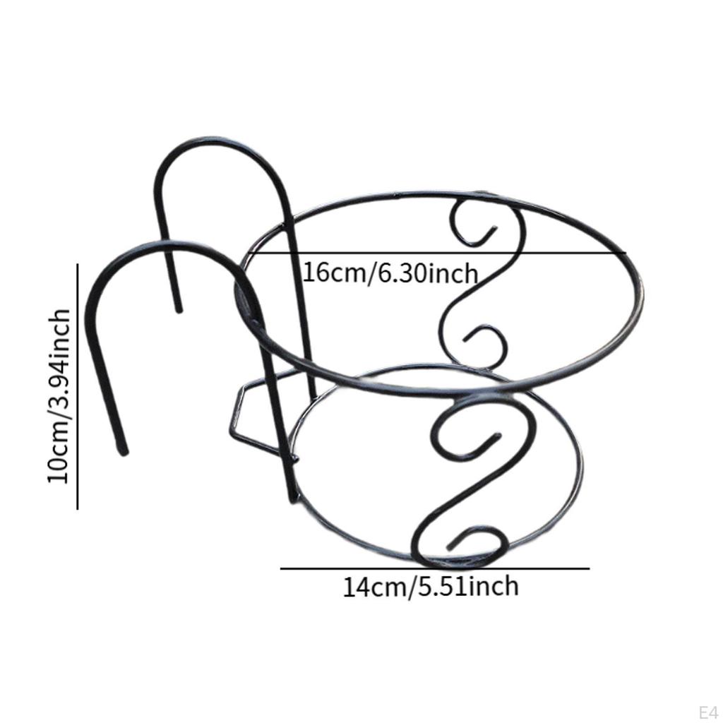 Hanging Planters Basket Over The Rail Flower Pot Holder Multipurpose Metal Plant