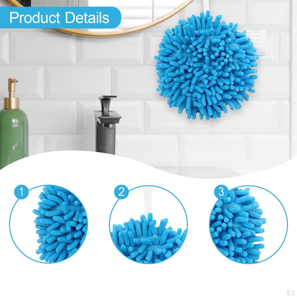 A Beautiful And Versatile Chenille Hand Towel with Hand-drying Ball, for Kitchen, Shower, Laundry,