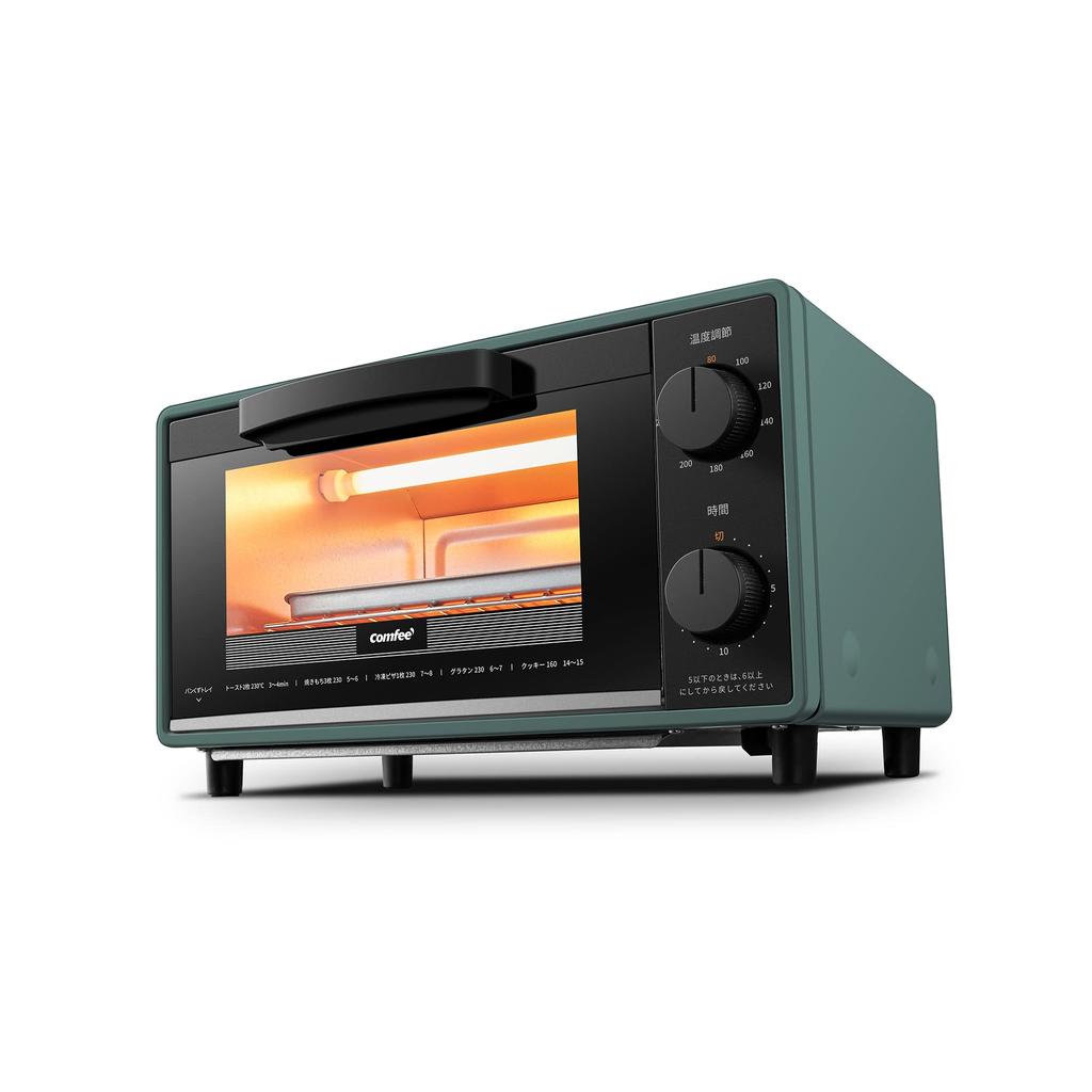 Toaster Oven 8L Toaster 2 Pieces Timer Setting Temperature Adjustment 1000W Upper and Lower High Heat Power Compact Design Easy To Clean Tray Included