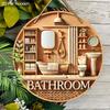 Bathroom Wooden Sign - Decorative Plaque for Outdoor, Bathroom Decor, Room and Balcony Decoration, Bathroom Decoration - Ideal Home Hanging Ornament