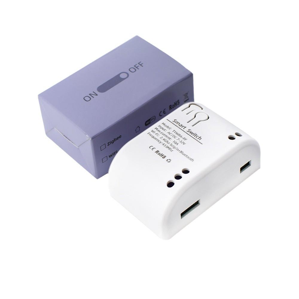 

Умный WiFi выключатель Tuya RF модуль с режимами кратковременного/блокировочного включения (1, 2, 4-сторонний) 7-32В/85-250В 1-way AC/DC 7-32V Tuya (WiFi) with case