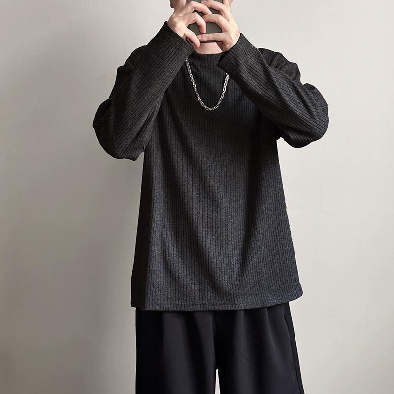 

Осень-зима новый мужской тонкий свитер 2024 года мужской круглый вырез трикотажный капюшон с длинным рукавом однотонные пуловеры мужское нижнее белье M чёрный