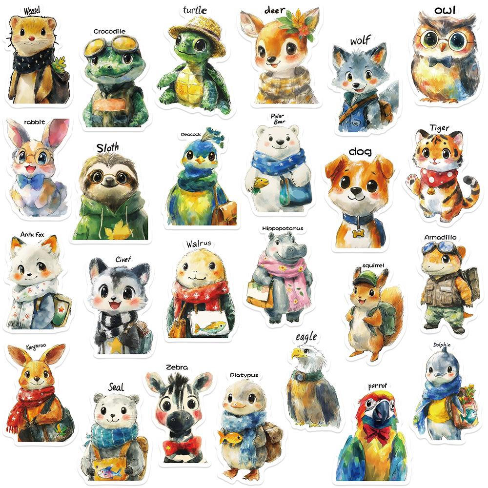 50pcs Set Cute Fantastic Animal Graffiti Stickers Aesthetic Artwork for Fridge Laptop Phone Diary Stationery Kids Creative Toy