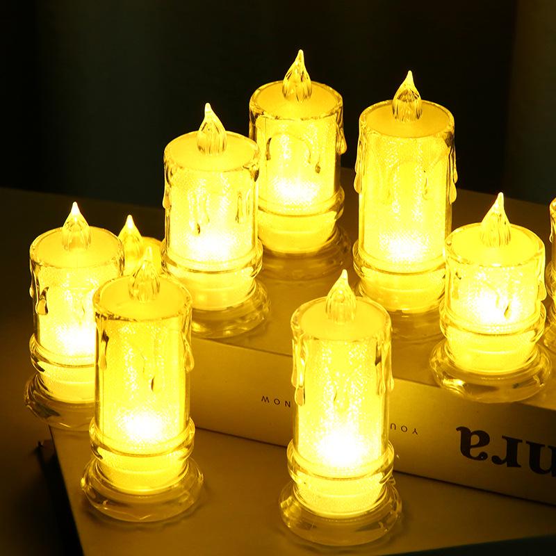 LED Simulated Candle: Transparent Tear Design, Creative Night Light for Birthday Decor