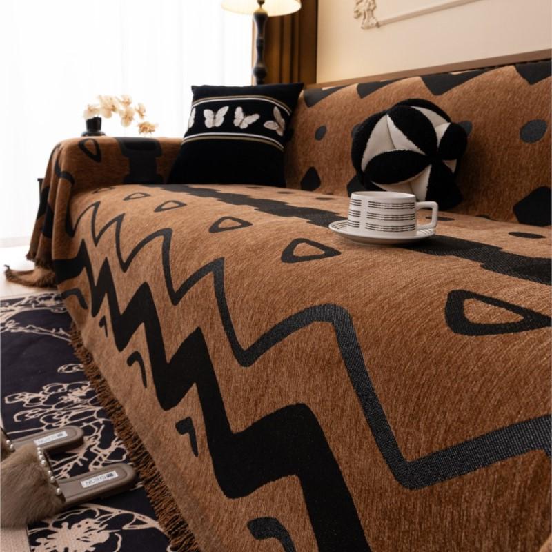 All-season Chenille Camping Picnic Sofa Cover  Dark Funda Sofa Bohemia Sofa Covers Mats Throw Blankets