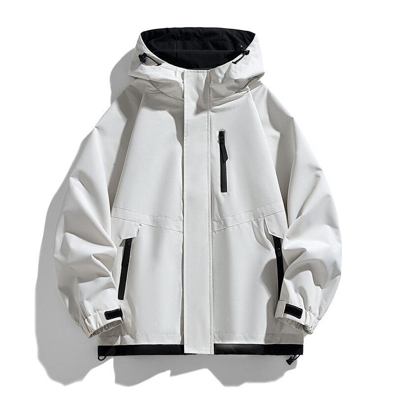 Spring Men's Windproof Waterproof Jackets Outdoor Loose Casual Couple Outwear Male Japan Style Hooded Zippers Jacket