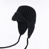 Women's Large Woolen Aviator Hat: Warm, Ear-Protecting, Loose Fit, Face-Slimming, Versatile Knitted Design for Autumn and Winter.