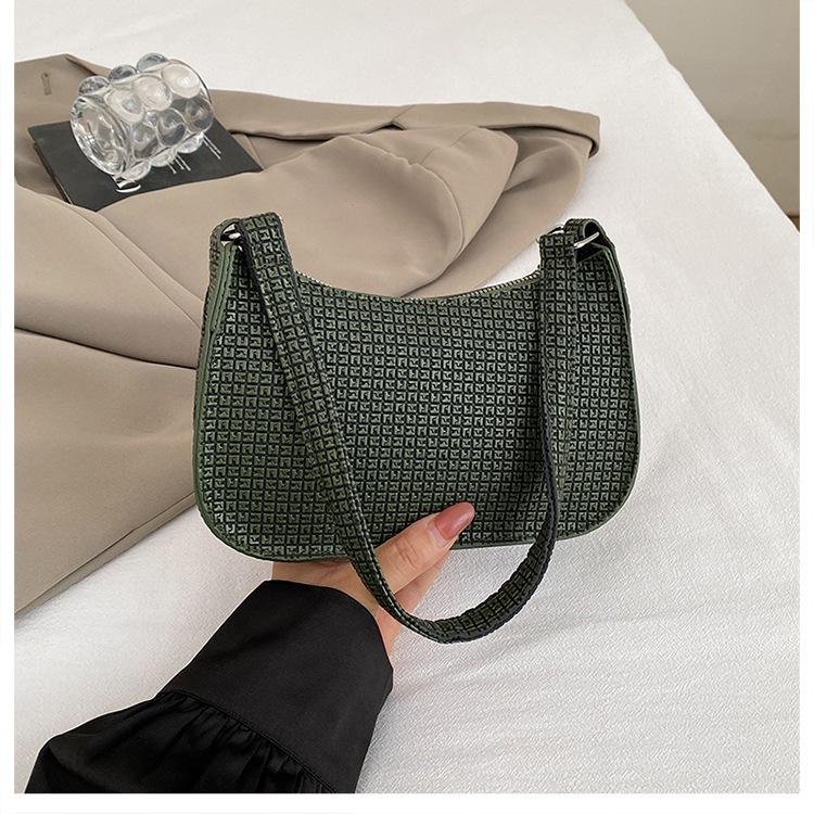 Retro Nische Unterarmtasche Damen neue trendige Mode Schultertasche leichter Luxus tragbare karierte Damentasche