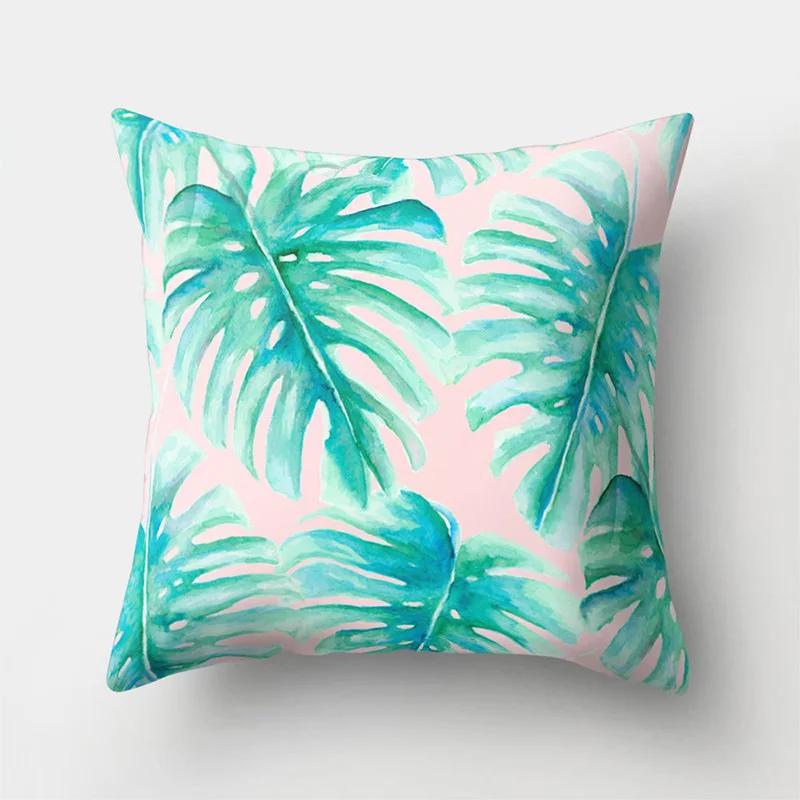 Tropical Palm Leaf Coniferous Decorative Double-Sided Polyester Cushion Cover Pineapple Yellow Green Car Throwing Pillowcase