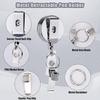 2 Pack Stainless Steel Retractable Keychain Holders Stretchable Work Lanyard with Secure Belt Attachment Daily Use