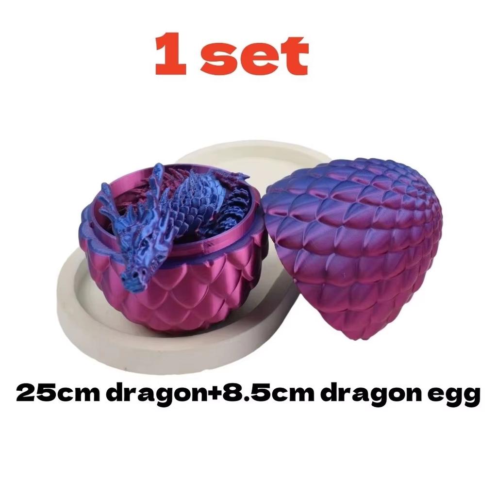 1Set 3D Printed Dragon Egg Articulated Joint Model Stress Relief Fidget Decompression Toy Home Office Desk Decor Gift for Adults