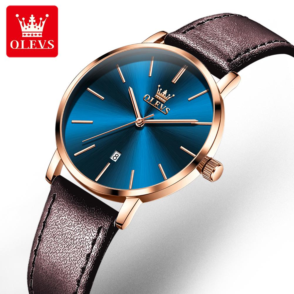 OLEVS 5869 Women's Watches Ultra Thin 6.5mm Original Quartz Watch for Women Waterproof Calendar Ladies Dress Wristwatch