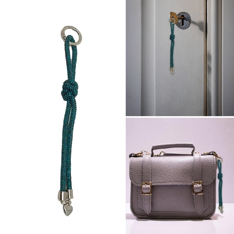 Diamonds Encrusted Heart Keychain Elegant Crystal Heart Phone Strap Keychain Charm Jewelry Gift for Trendy Ladies