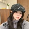 Retro Forward Hat Polka Dot Painter Beret Elegant Newsboy Cap  Autumn Winter Wear