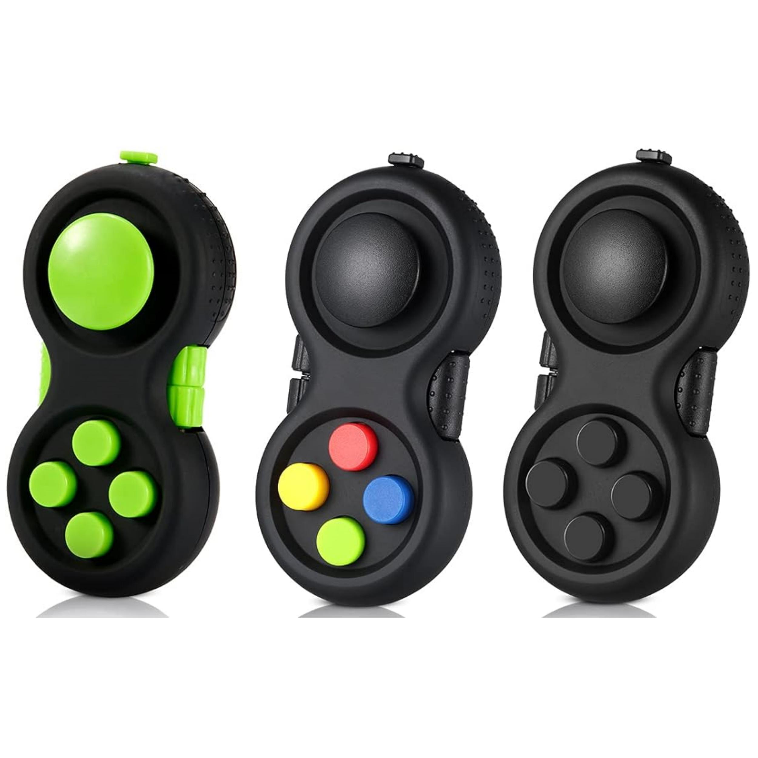 3 Stuks Fidget Pad met 8 Fidget Functies, Fidget Controller Stressverlichter, Speelgoedblok Verlicht Stress en Angst gray