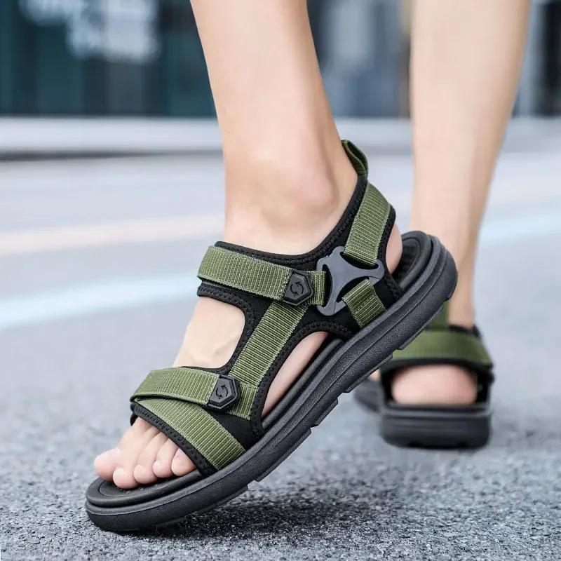 Vanmie Sandal Men Summer Sandals for Men Leisure Beach Sandals Male Summer Shoes Lightweight Outdoor Casual Shoes