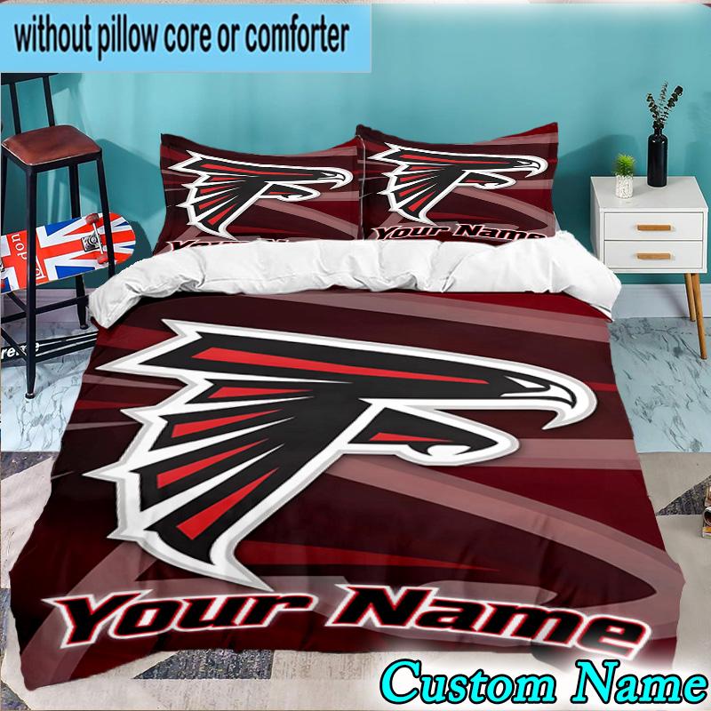 Custom Name 3PCS Atlanta Logo Bedding Set,Including  Duvet Cover And 2pcs Pillowcases Perfect for Bedroom,Dormitory,Fan Christmas gift
