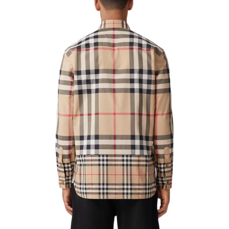 Burberry Contrast Check Cotton Shirt Archive Beige Men's 80608001