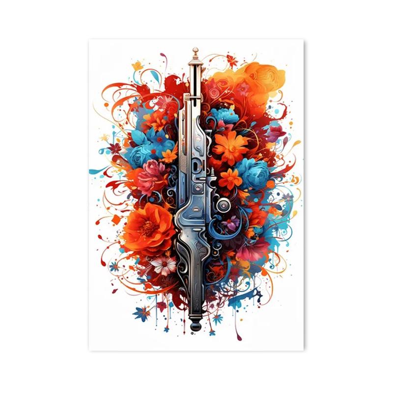 

Абстрактные граффити пистолет постеры и принты картины на холсте настенные художественные картины для гостиной украшение дома 21x30cm No Framed