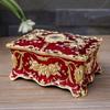 Elegant European Rose Engraved Metal Jewelry Box For Rings Necklaces Earrings With Soft Lining