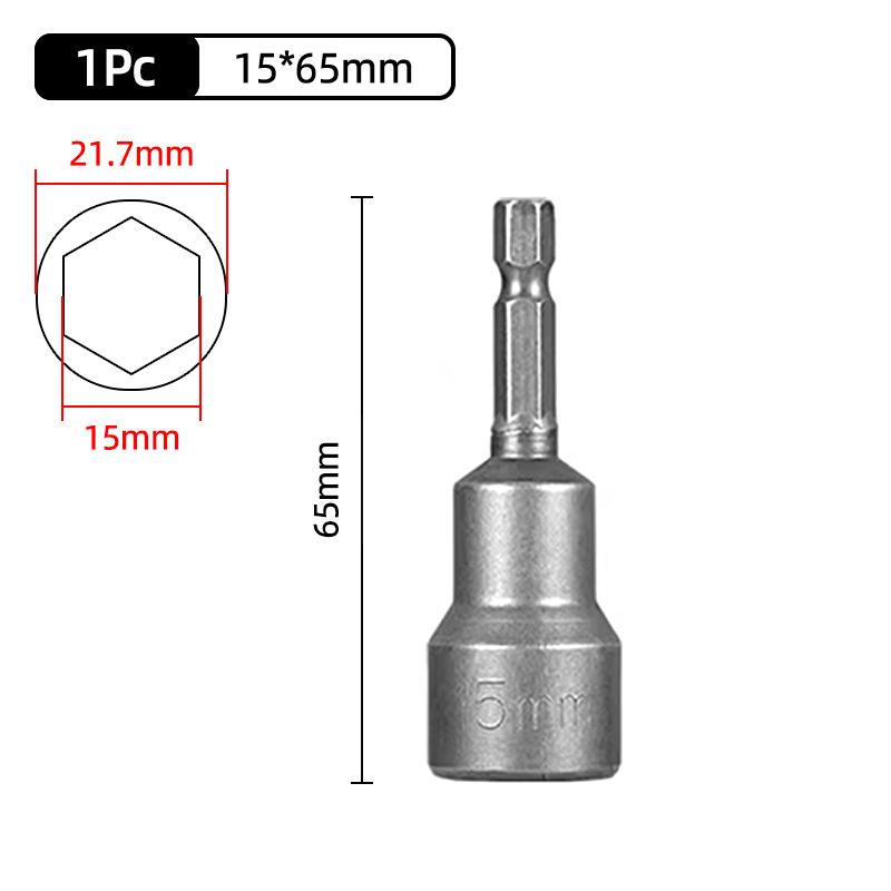 1PC Hex Socket Sleeve Nozzles Strong Magnetic Nut Driver Set Drill Bit Adapter Wind Approved Sleeve Electric 6 8 10 13 17 19MM