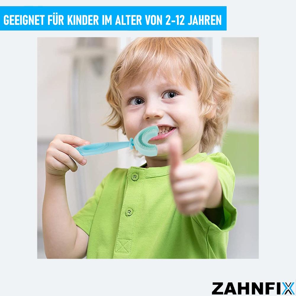 ZAHNFIX Children's Toothbrush Baby Children U-shaped Silicone Toothbrush 360° Cleaning