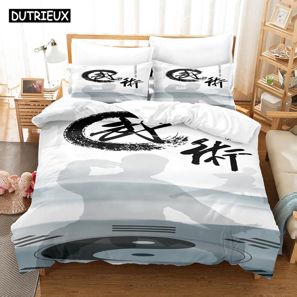 3D Chinese Kung Fu Bedding Sets Duvet Cover Set With Pillowcase Twin Full Queen King Bedclothes Bed Linen